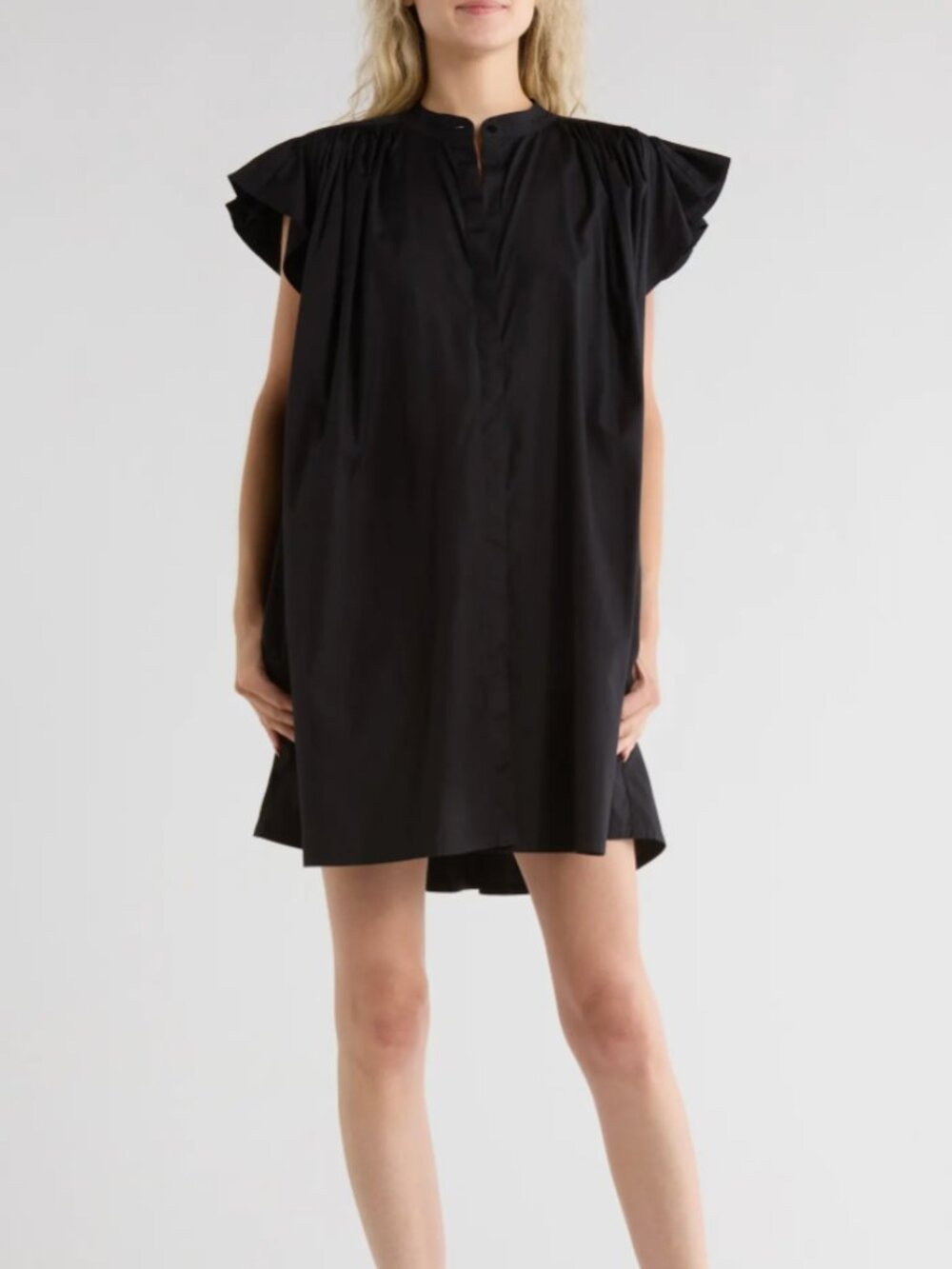 Madewell Poplin Flutter Sleeve Mini Dress